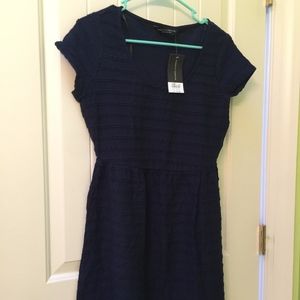 Dorothy Perkins Navy Textured Cotton Dress